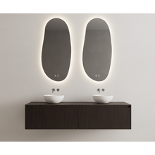 Gliss Design Wastafelonderkast Ribbelfront Charcoal 200cm 2 lades Timotheus