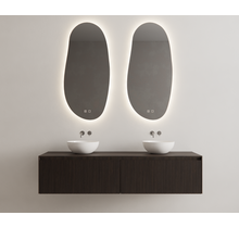 Gliss Design Wastafelonderkast Ribbelfront Charcoal 180cm 2 lades Timotheus