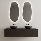 Gliss Design Wastafelonderkast Ribbelfront Charcoal 160cm 2 lades Timotheus