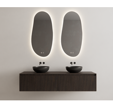 Gliss Design Wastafelonderkast Ribbelfront Charcoal 160cm 2 lades Timotheus