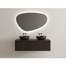 Gliss Design Wastafelonderkast Ribbelfront Charcoal 140cm 2 lades Timotheus