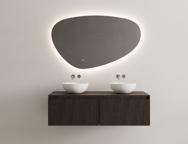 Gliss Desing Wastafelonderkast Ribbelfront Charcoal 120cm 2 lades Timotheus Gliss Desing Wastafelonderkast Ribbelfront Charcoal 120cm 2 lades Timotheus