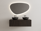 Gliss Design Wastafelonderkast Ribbelfront Charcoal 120cm 2 lades Timotheus