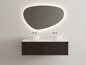 Gliss Design Wastafelonderkast Ribbelfront Charcoal 120cm 2 lades Timotheus