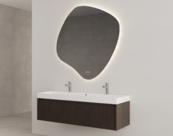 Gliss Design Wastafelonderkast Ribbelfront Charcoal 120cm 2 lades Timotheus