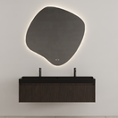 Gliss Design Wastafelonderkast Ribbelfront Charcoal 120cm 2 lades Timotheus