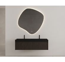 Gliss Design Wastafelonderkast Ribbelfront Charcoal 120cm 2 lades Timotheus