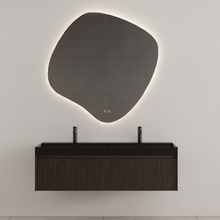 Gliss Design Wastafelonderkast Ribbelfront Charcoal 120cm 2 lades Timotheus