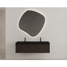 Gliss Design Wastafelonderkast Ribbelfront Charcoal 120cm 2 lades Timotheus