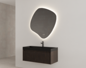 Gliss Design Wastafelonderkast Ribbelfront Charcoal 100cm 1 lade Timotheus