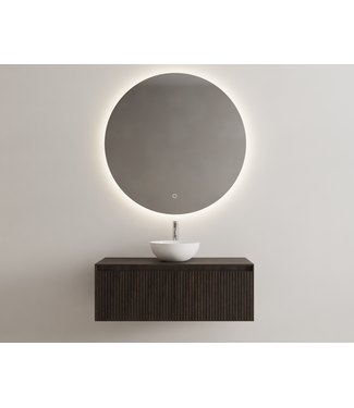 GLISS DESIGN Gliss Design Wastafelonderkast Ribbelfront Charcoal 100cm 1 lade Timotheus