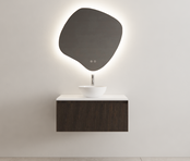 Gliss Design Wastafelonderkast Ribbelfront Charcoal 90cm 1 lade Timotheus