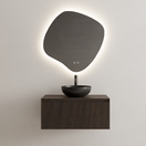 Gliss Design Wastafelonderkast Ribbelfront Charcoal 80cm 1 lade Timotheus