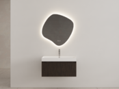 Gliss Design Wastafelonderkast Ribbelfront Charcoal 80cm 1 lade Timotheus