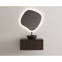 Gliss Design Wastafelonderkast Ribbelfront Charcoal 70cm 1 lade Timotheus