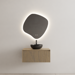 Gliss Design Wastafelonderkast Ribbelfront Ash Gray 60cm 1 lade Timotheus