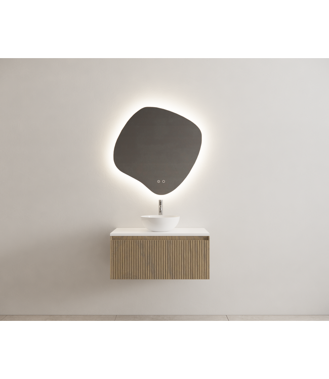 Gliss Design Wastafelonderkast Ribbelfront Ash Gray 60cm 1 lade Timotheus