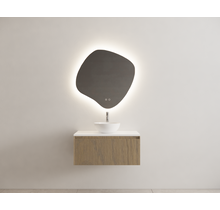 Gliss Design Wastafelonderkast Ribbelfront Ash Gray 80cm 1 lade Timotheus