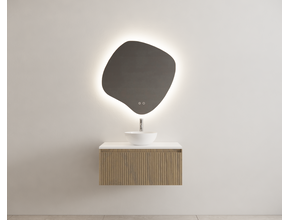 Gliss Design Wastafelonderkast Ribbelfront Ash Gray 80cm 1 lade Timotheus