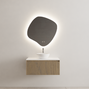 Gliss Design Wastafelonderkast Ribbelfront Ash Gray 80cm 1 lade Timotheus