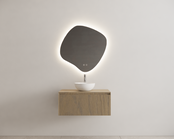 Gliss Design Wastafelonderkast Ribbelfront Ash Gray 90cm 1 lade Timotheus