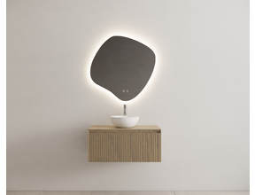 Gliss Design Wastafelonderkast Ribbelfront Ash Gray 90cm 1 lade Timotheus