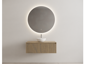 Gliss Design Wastafelonderkast Ribbelfront Ash Gray 100cm 1 lade Timotheus