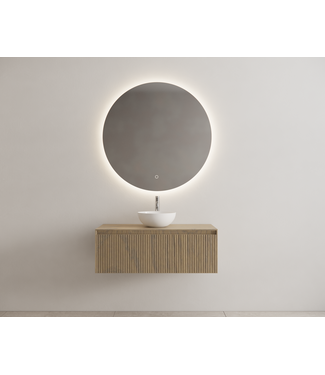 GLISS DESIGN Gliss Design Wastafelonderkast Ribbelfront Ash Gray 100cm 1 lade Timotheus