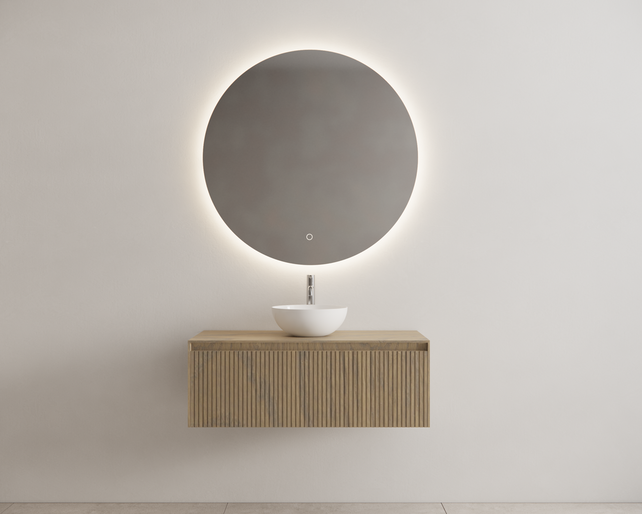 Gliss Design Wastafelonderkast Ribbelfront Ash Gray 100cm 1 lade Timotheus