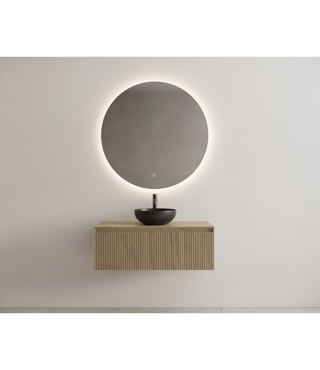 Gliss Design Wastafelonderkast Ribbelfront Ash Gray 100cm 1 lade Timotheus