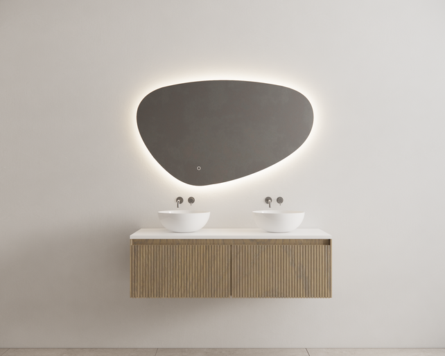 Gliss Design Wastafelonderkast Ribbelfront Ash Gray 120cm Timotheus