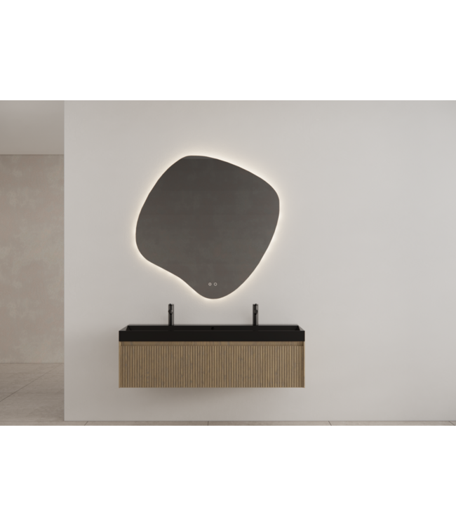 Gliss Design Wastafelonderkast Ribbelfront Ash Gray 120cm Timotheus