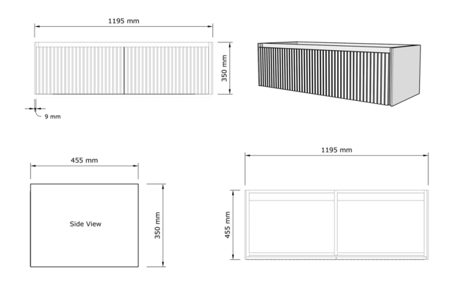 Gliss Desing Wastafelonderkast Ribbelfront Ash Gray 120cm Timotheus Gliss Desing Wastafelonderkast Ribbelfront Ash Gray 120cm Timotheus