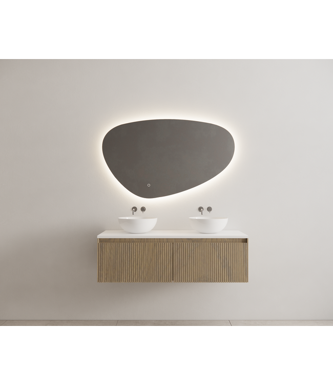 Gliss Design Wastafelonderkast Ribbelfront Ash Gray 140cm Timotheus