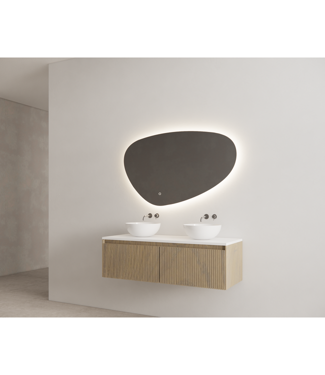 Gliss Design Wastafelonderkast Ribbelfront Ash Gray 140cm Timotheus