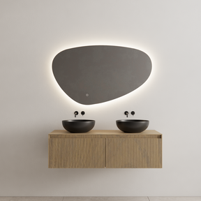 Gliss Design Wastafelonderkast Ribbelfront Ash Gray 140cm Timotheus