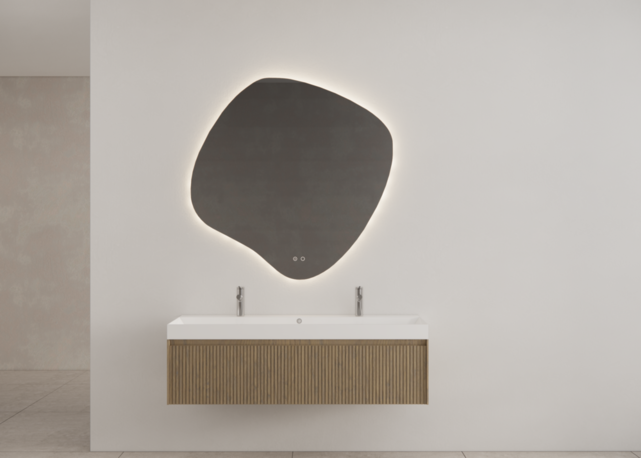 Gliss Design Wastafelonderkast Ribbelfront Ash Gray 140cm Timotheus