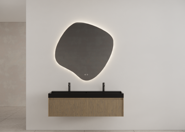 Gliss Design Wastafelonderkast Ribbelfront Ash Gray 140cm Timotheus