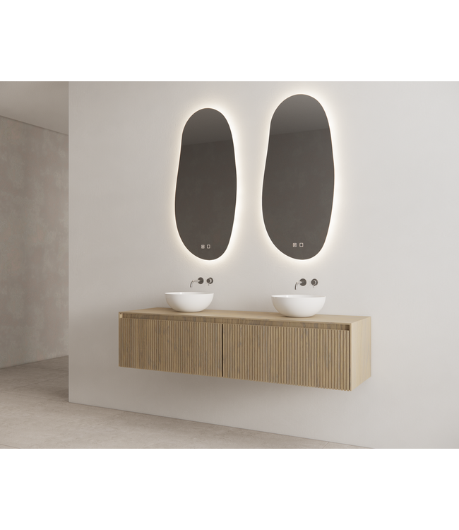 GLISS DESIGN Gliss Design Wastafelonderkast Ribbelfront Ash Gray 160cm Timotheus