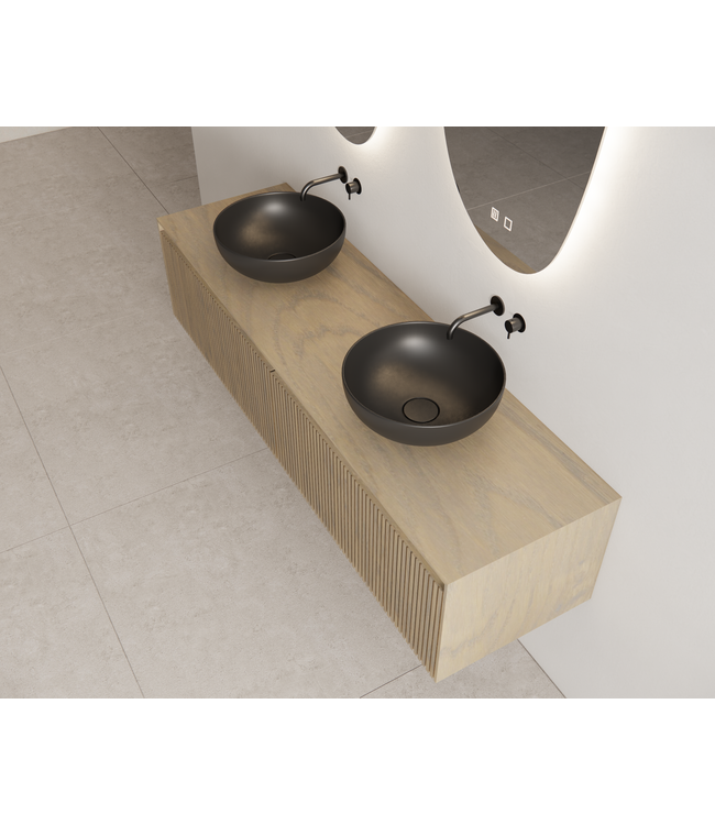 GLISS DESIGN Gliss Design Wastafelonderkast Ribbelfront Ash Gray 160cm Timotheus