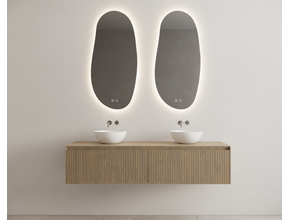 Gliss Design Wastafelonderkast Ribbelfront Ash Gray 160cm Timotheus