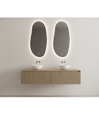 GLISS DESIGN Gliss Design Wastafelonderkast Ribbelfront Ash Gray 160cm Timotheus