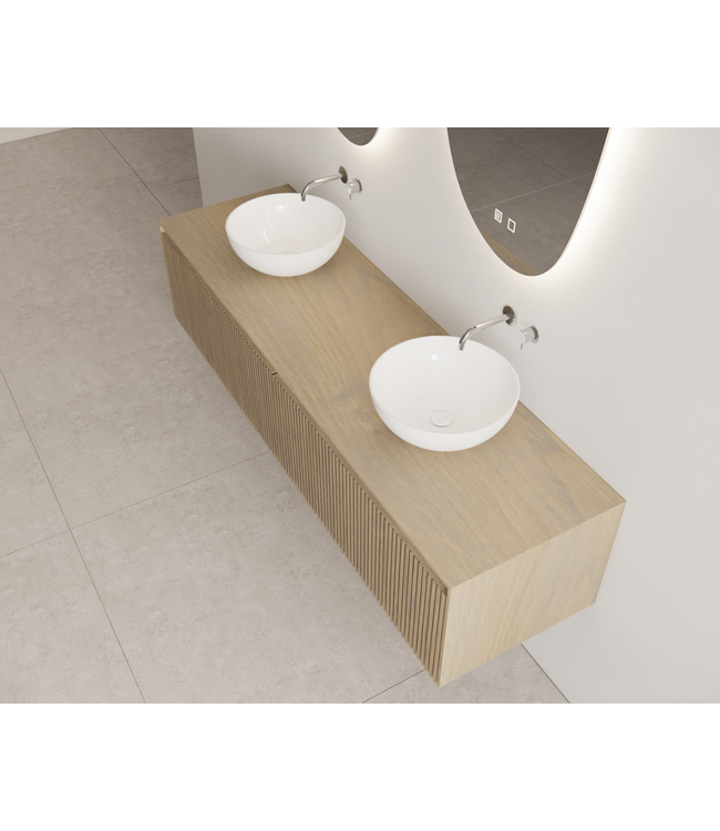 Gliss Design Wastafelonderkast Ribbelfront Ash Gray 180cm Timotheus