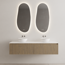 Gliss Design Wastafelonderkast Ribbelfront Ash Gray 180cm Timotheus