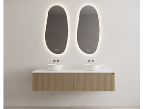 Gliss Design Wastafelonderkast Ribbelfront Ash Gray 180cm Timotheus