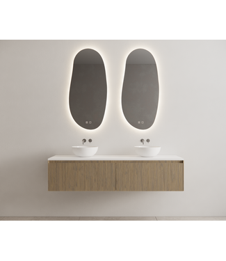 GLISS DESIGN Gliss Design Wastafelonderkast Ribbelfront Ash Gray 180cm Timotheus