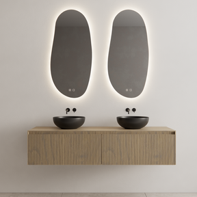 Gliss Design Wastafelonderkast Ribbelfront Ash Gray 200cm Timotheus