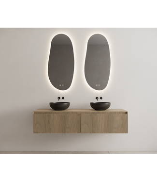 GLISS DESIGN Gliss Design Wastafelonderkast Ribbelfront Ash Gray 200cm Timotheus