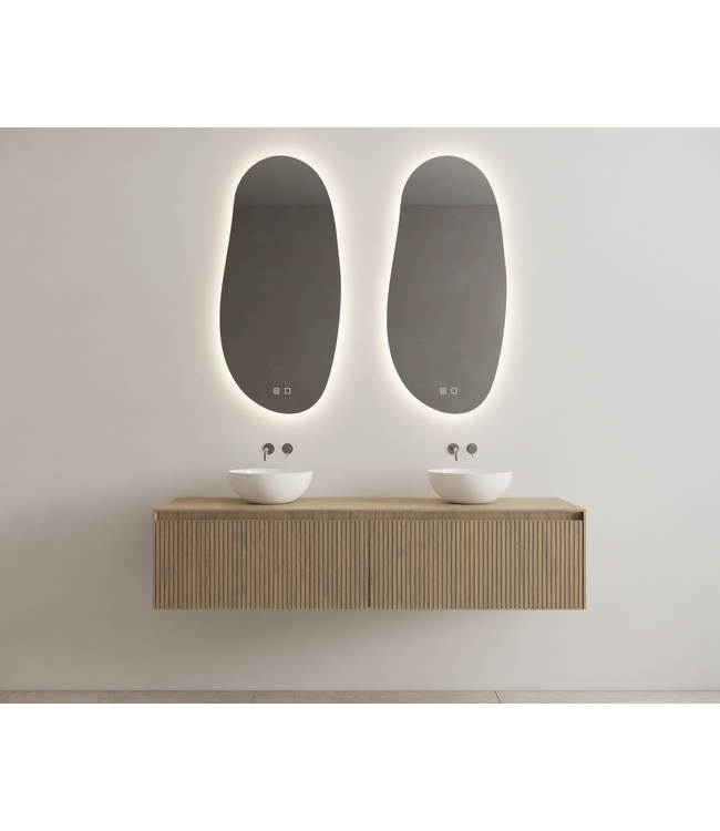 GLISS DESIGN Gliss Design Wastafelonderkast Ribbelfront Ash Gray 200cm Timotheus