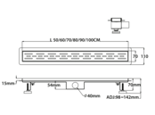 Douchegoot Zwart 90 cm compleet met Flens Uitneembaar Sifon + uitneembaar haarfilter  Roestvrij staal